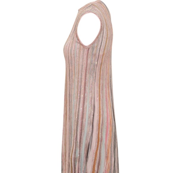 MISSONI Sleeveless Pink Stripe Silk Mini Dress - Size US4 - MSRP $1495 - BNWT - Picture 4 of 15